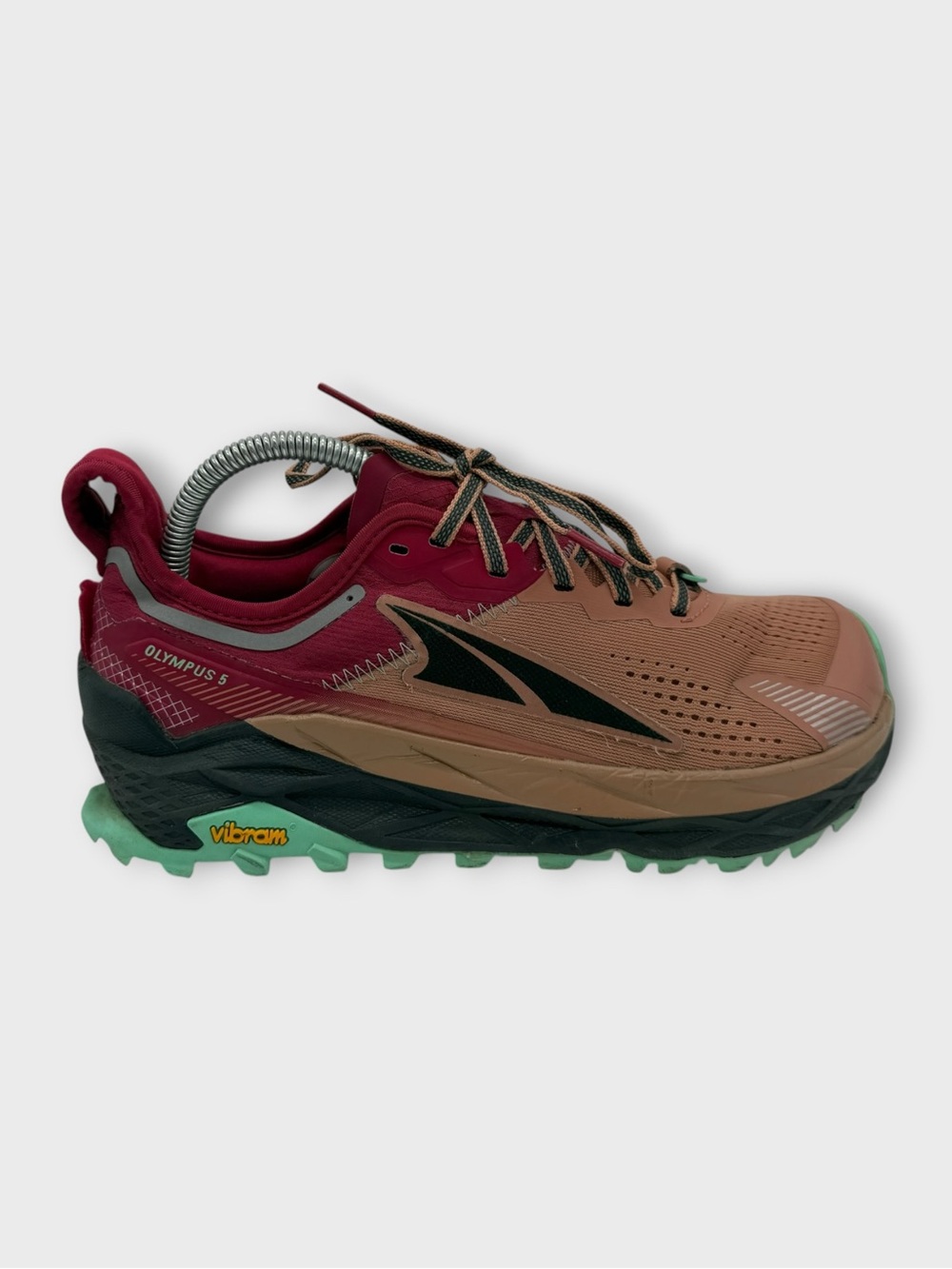 Altra Olympus 5 Trail Shoe in Maroon, Tan, Black, Mint